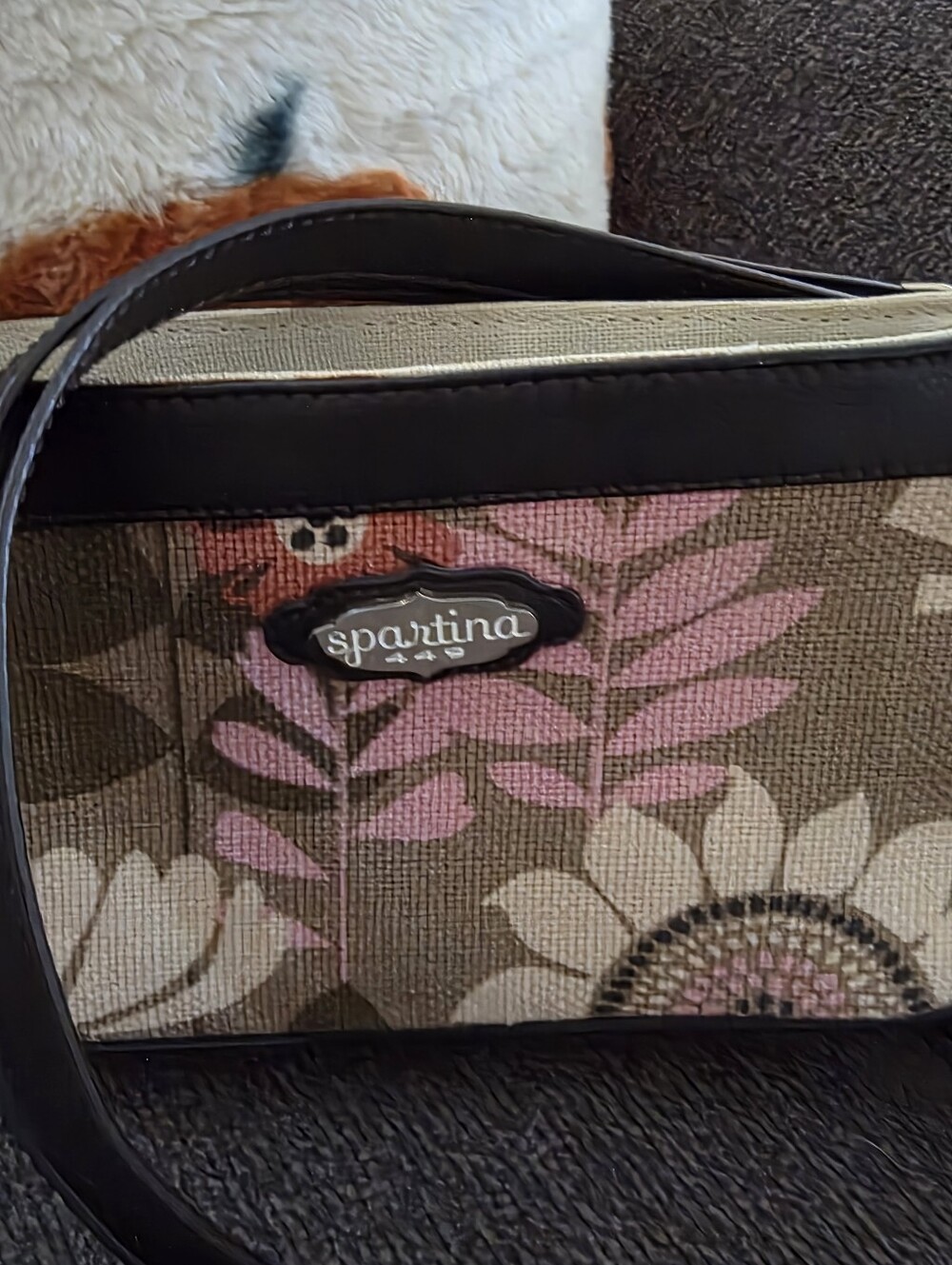 Spartina 449 Linen & Leather Crossbody Bag, Floral Print - Picture 4 of 11